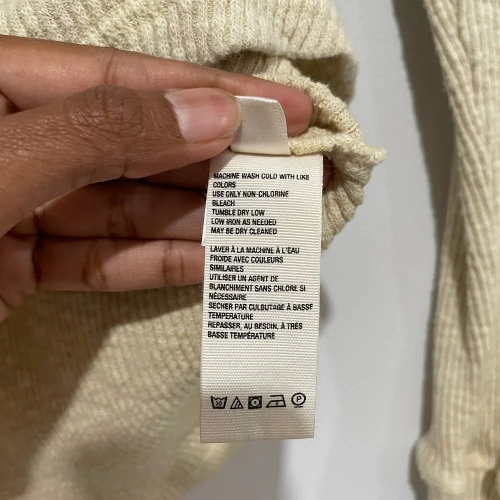 Free People Women's Cream Woman Long Sleeve Top Size XS